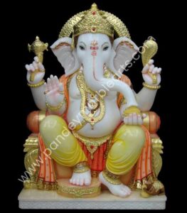White Marble Ganesh Statue Symbolize
