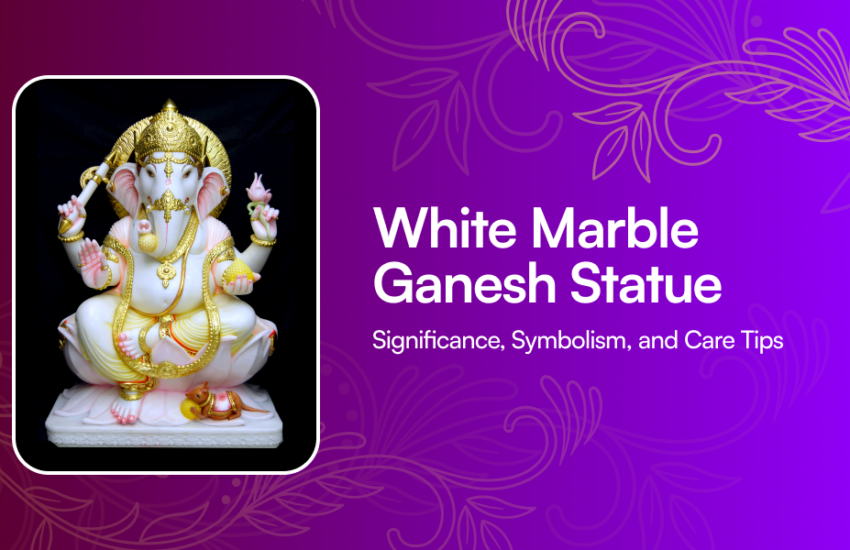 white marble ganesh statue
